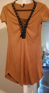 Brown suede dress